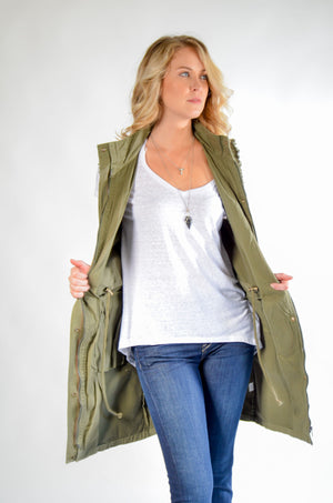Long Canvas Zippered Vest