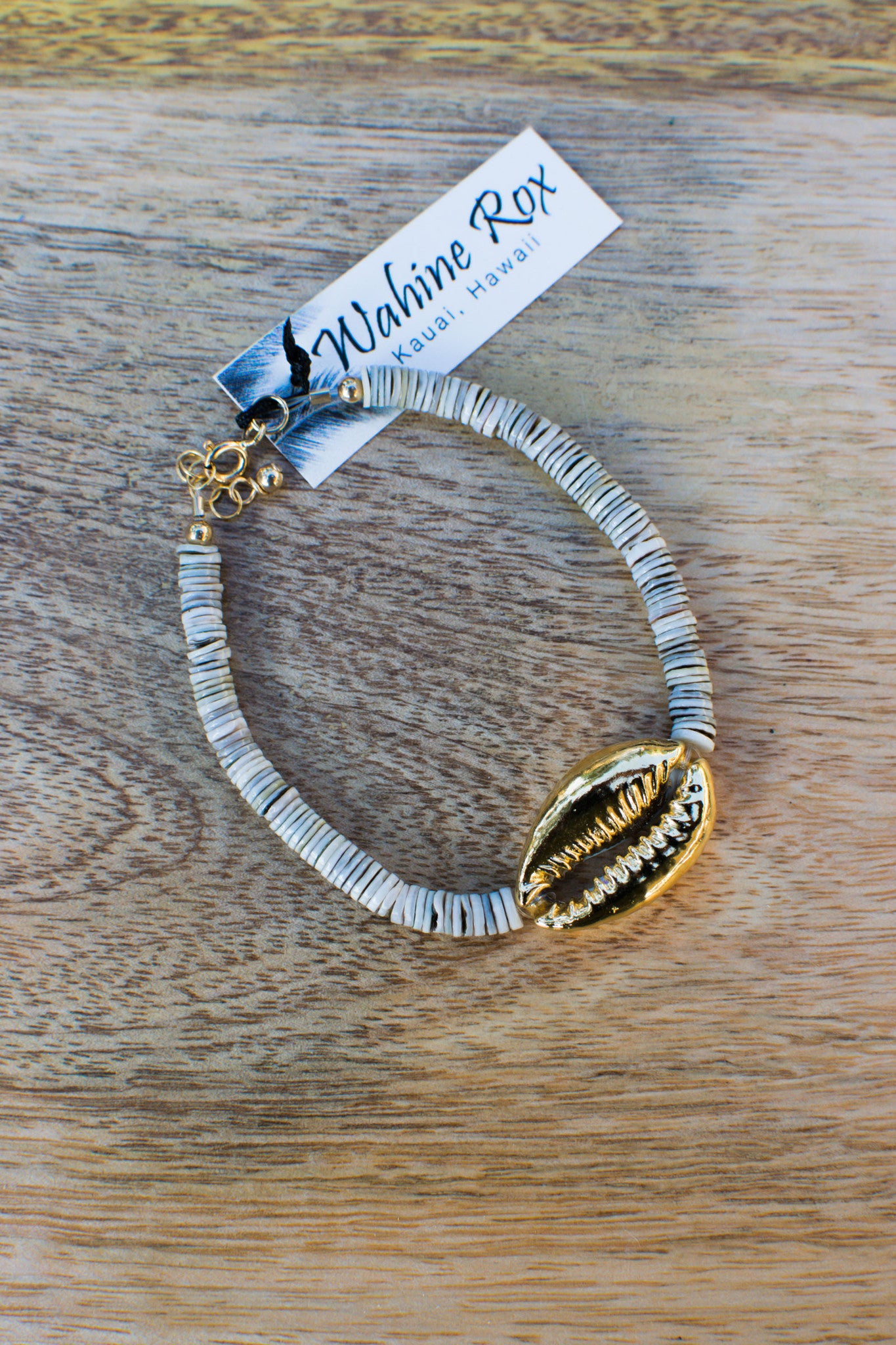 Gold Cowrie Oyster Shell Bracelet
