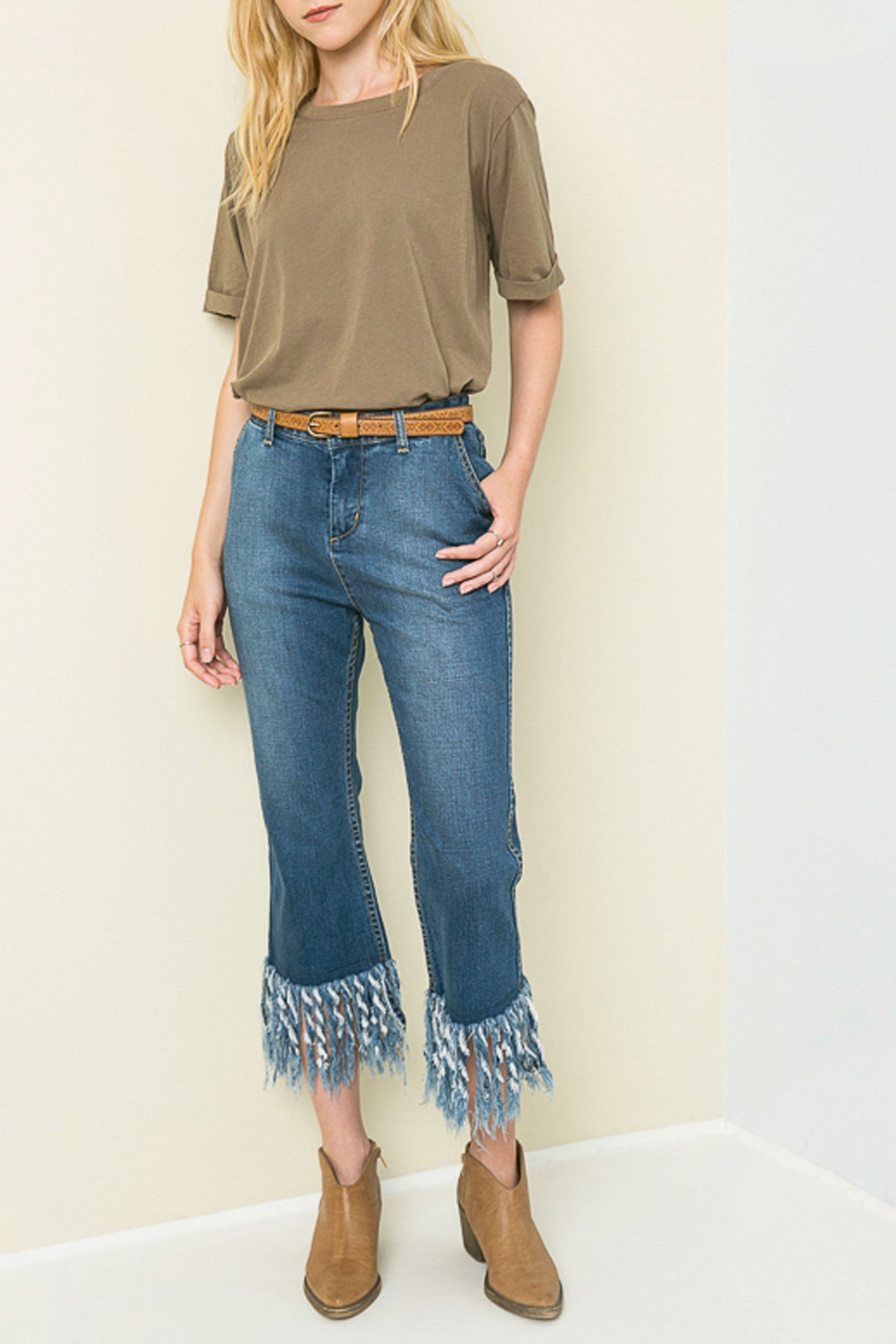Frayed Denim Trousers